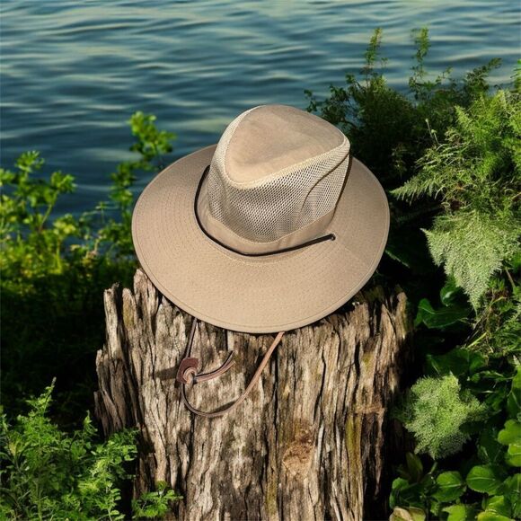 Dorfman Pacific Other - Dorfman Pacific Men's Beige Mesh Safari Hat Wide Brim Outdoor Summer
